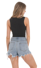 Scoop Neck Tank Top in Black