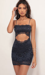Lace Edge Dress in Navy