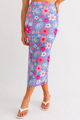 Malibu Blooms Midi Skirt - Medium