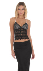 Lace Top in Cream and Black