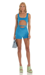 Cutout Romper in Blue