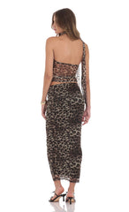Mesh Maxi Skirt in Cheetah Print