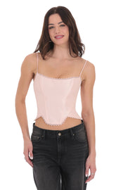 Trimmed Corset Top in Pink