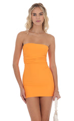 Strapless Dress in Orange