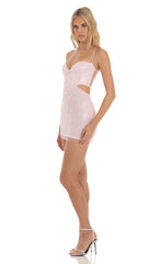 Sequin Corset Dress in Pink