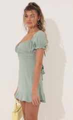 Fit and Flare Dress in Green
