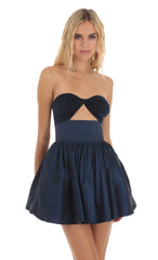Corset Cutout Dress in Navy