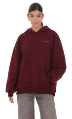 Oversized Lucy Hoodie in Burgundy