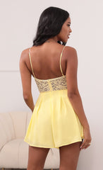 Cutout Lace Romper in Yellow