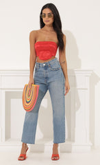 Corset Crop Top in Red