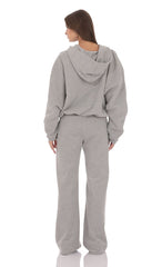 Fleece Straight Sweatpants in Grey