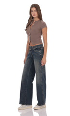 Low Rise Cross Jeans in Dark Wash