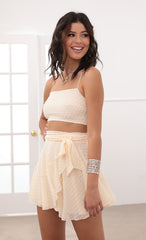 Wrap Set in Ivory Polka Dot Chiffon