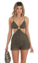 Crochet Romper in Green