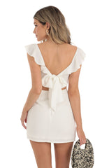 Crepe Corset Dress in White