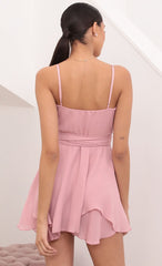 Wrap Skater Dress in Pink