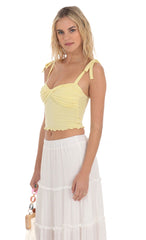 Shoulder Ties Twist Top in Yellow