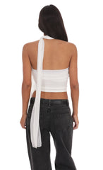 Strapless Scarf Top in White