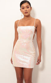 Sequin Dress in Pink Iridescent