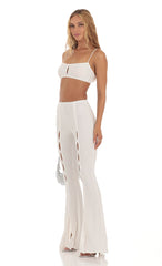 Crinkle Two Piece Set in White