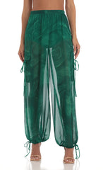 Three Piece Set in Green Swirl