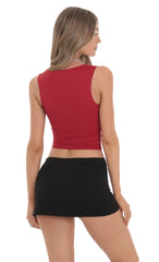 Scoop Neck Tank Top in Red
