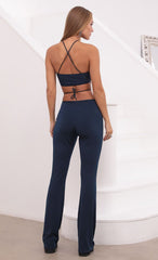 Two Piece Pant Set in Navy