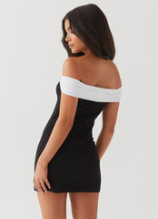 Diamonds And Pearls Mini Dress - Black