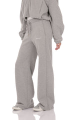 Fleece Straight Sweatpants in Grey