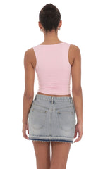 Scoop Neck Tank Top in Pink