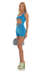 Cutout Romper in Blue