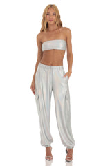 Holographic Pants in Silver