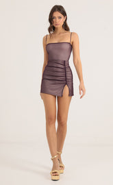 Mesh Bodycon Dress in Purple