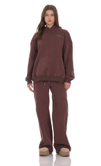 Fleece Straight Sweatpants in Brown