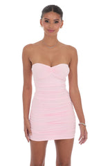 Shell Embellished Bodycon Dress in Pink