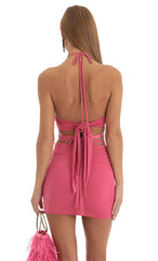 Two Piece Skirt Set in Dark Pink