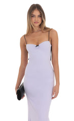 Open Back Two-Toned Maxi Dress in Lavender