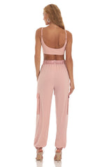 Shimmer Two Piece Set in Pink