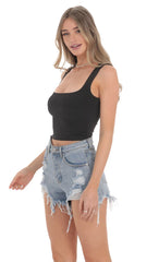 Scoop Neck Tank Top in Black