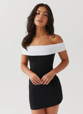 Diamonds And Pearls Mini Dress - Black