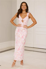 Rose Whisper Midi Dress Pink