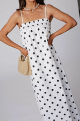 Sleeveless Polka Dot Poplin Dress