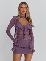 Avaline Mini Dress Dusty Purple