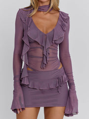 Avaline Mini Dress Dusty Purple