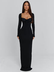 Dionne Long Sleeve Maxi Dress Black