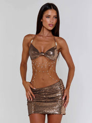 Kella Mini Dress Bronze