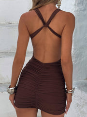 Pria Mini Dress Chocolate