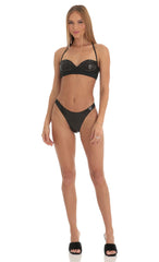 Sequin Bikini Set in Black