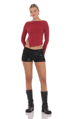 Velvet Sequin Shorts in Black