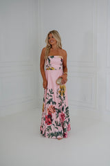 Jasmine Floral Maxi Dress-Pink Garden